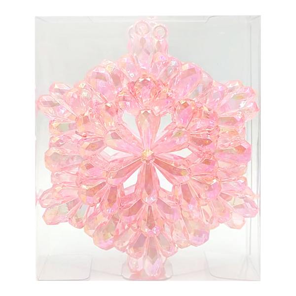 Pink Iridescent Snowflake Ornament, 5"
