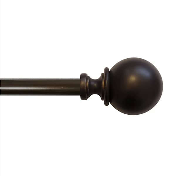 Gwen 3/4" Bronze Ball Curtain Rod, 48-84"