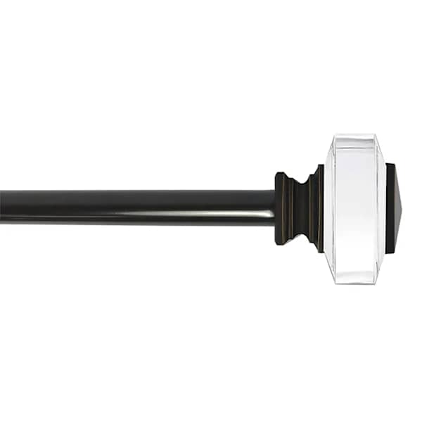 Tyson 3/4" Clear & Bronze Square Curtain Rod, 84-120"