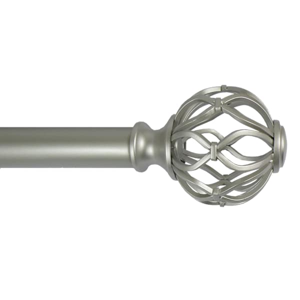 Winslow 1" Nickel Cage Curtain Rod, 36-72"