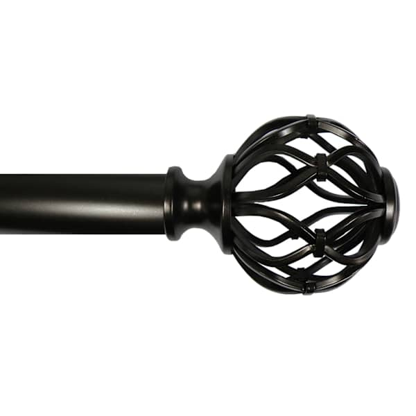 Winslow 1" Bronze Cage Curtain Rod, 72-120"