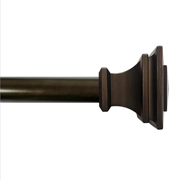 Mitchell 1" Bronze Square Curtain Rod, 72-120"