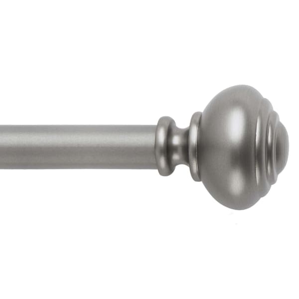 1" Pewter Knob Curtain Rod, 36-72"