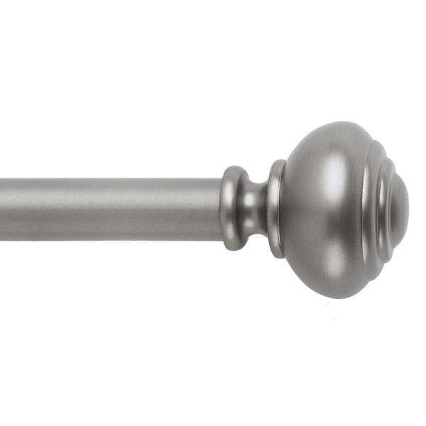 1" Pewter Knob Curtain Rod, 72-120"