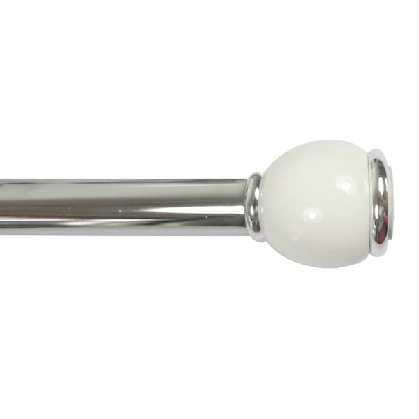 Chris 1" Diameter White Finish Window Tension Rod, 41-72"