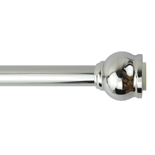 Satin Chrome Tone Steel Shower Rod, 42-72"