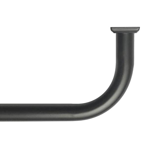 7/8" Black Room Darkening French Curtain Rod, 34-112"