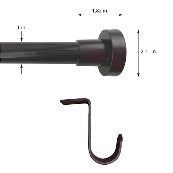 1" Bronze Tension Curtain Rod, 35-84"
