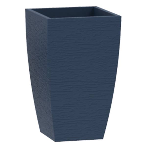 Japi Dark Blue Round Square Modern Outdoor Planter, Large