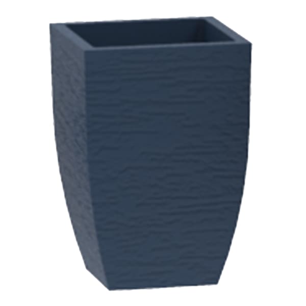 Japi Dark Blue Round Square Modern Outdoor Planter, Small