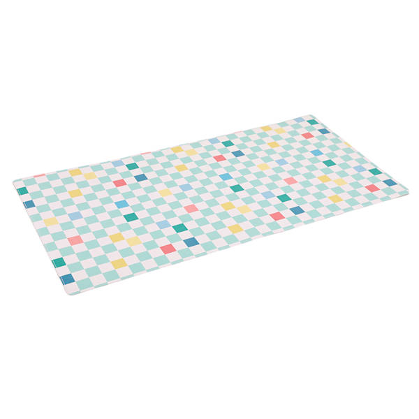 REAL SIMPLE Multi-Check Faux Leather Desk Pad, 31x15.5