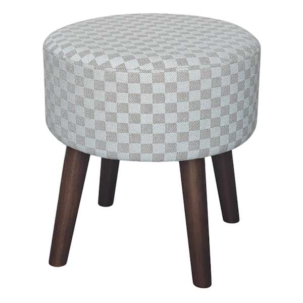 Emmy Stool, Taupe Checker Print