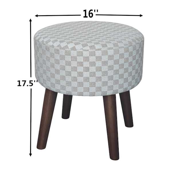 Emmy Stool, Taupe Checker Print