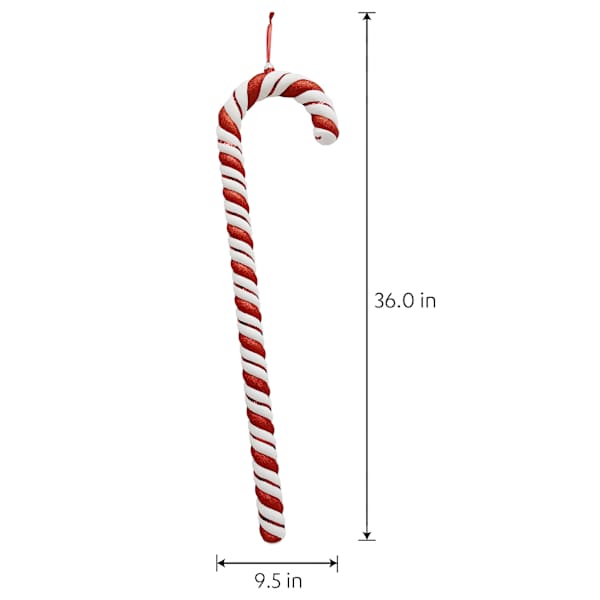 Peppermint Swirl Candy Cane Decor, 36"