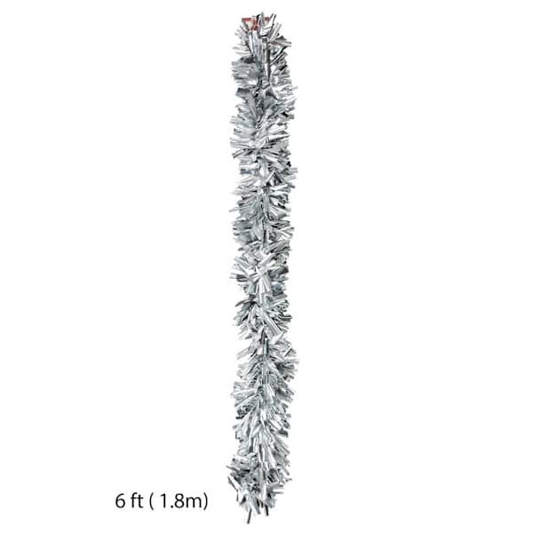 Silver Jumbo Tinsel Garland, 72"
