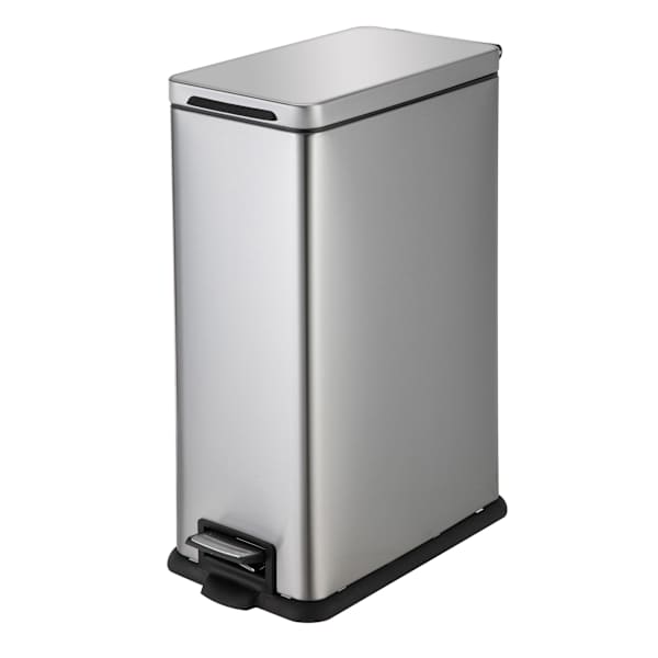 REAL SIMPLE Stainless Steel Slim Trash Can, 45l
