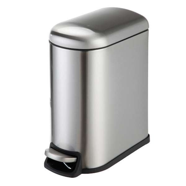 REAL SIMPLE Stainless Steel Rounded Lid Trash Bin, 5l