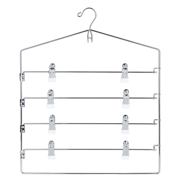 REAL SIMPLE 4-Tier Chrome Plated Swing Arm Skirt Hanger