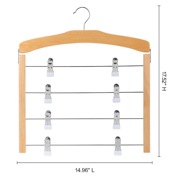 REAL SIMPLE 4-Tier Wood Skirt Hanger