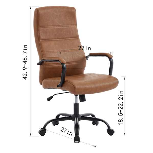 Matthew Faux Leather Office Chair, Cognac