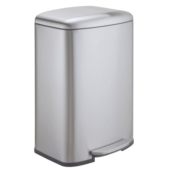 REAL SIMPLE Flat Lid Stainless Steel Bin, 50l