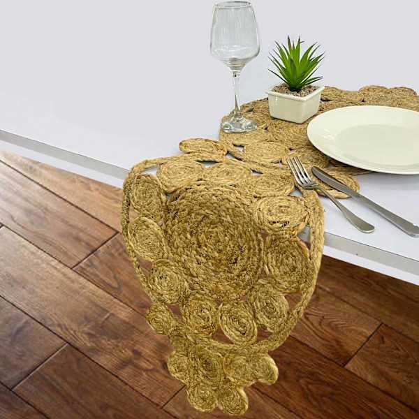 Corded Circle Jute Table Runner, 36"