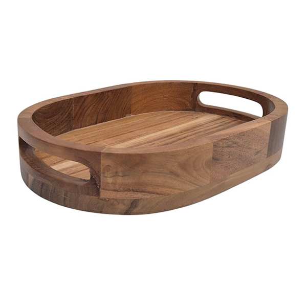 Acacia Wood Oval Tray, 12x8