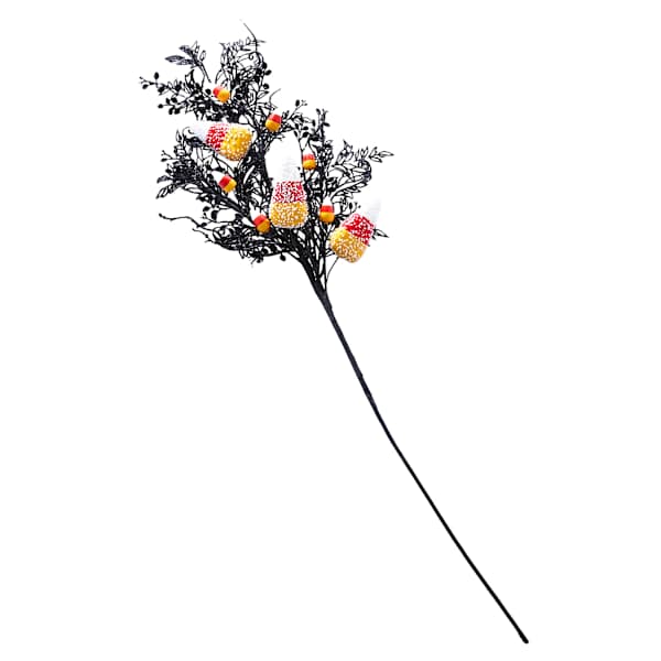 Halloween Candy with Glittered Leaf Stem, 33"