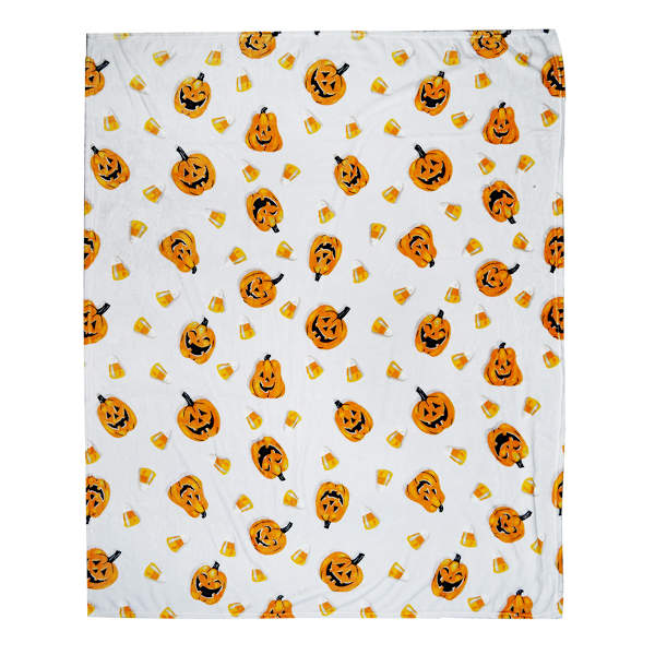 Happy Haunting Jack-o'-Lantern Plush Throw Blanket, 50x60