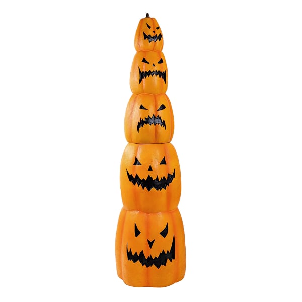 Happy Haunting Dual-Sided Jack-o'-Lantern Stack, 6.5'