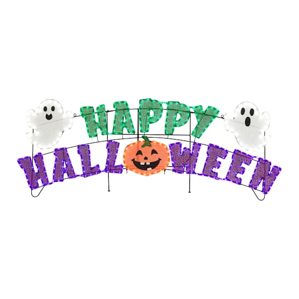 LED Happy Halloween Sign, 5' Wide