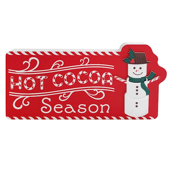 Gingerbread Lane White Hot Cocoa Snowman Sign, 8"