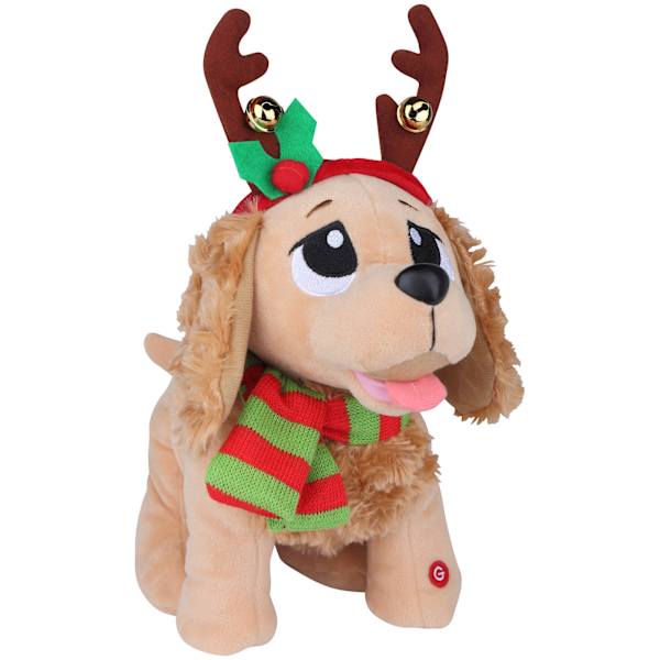 Begging Cocker Spaniel in Reindeer Costume