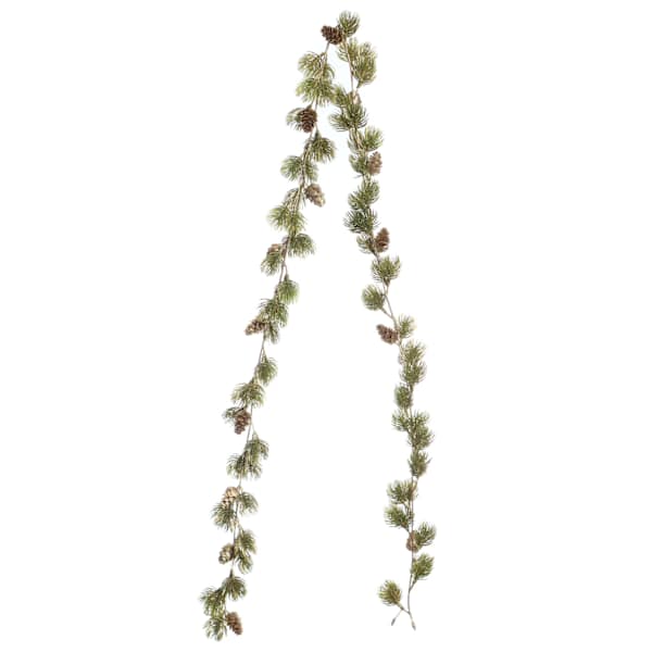 Glitter Ming Pine & Cone Garland, 66"
