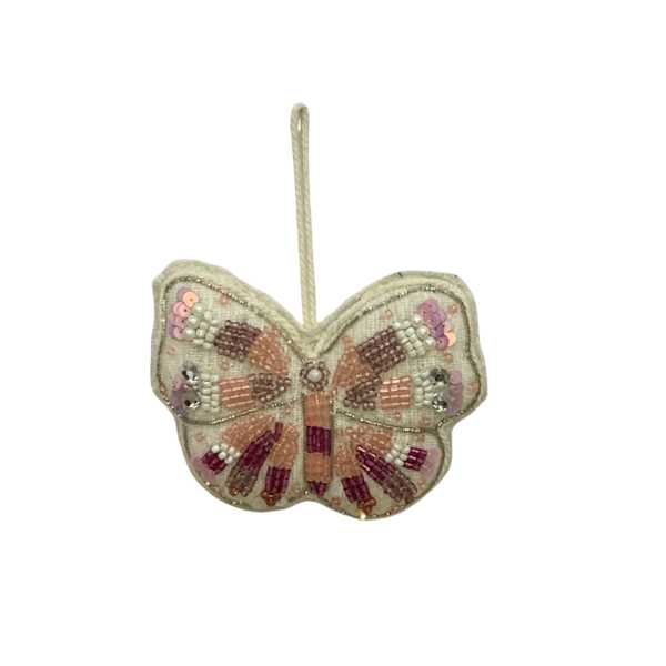 Pink Butterfly Ornament, 5"