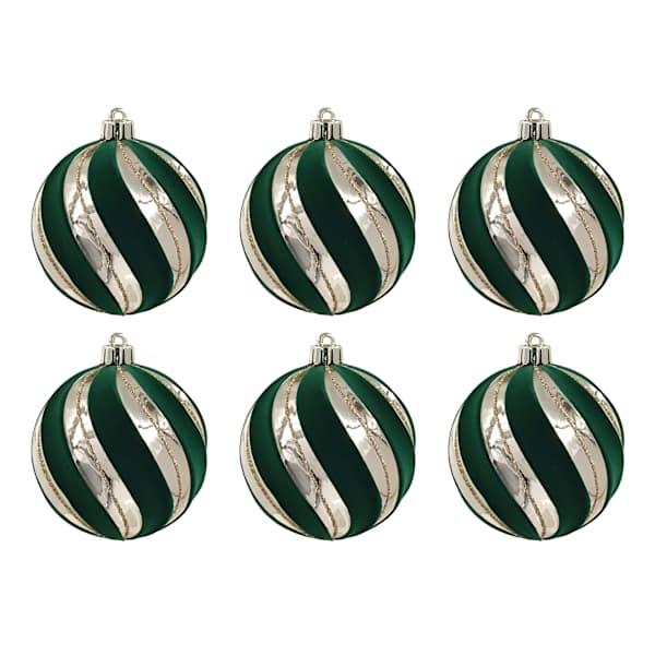 6-Count Green & Gold Ornament, 3"