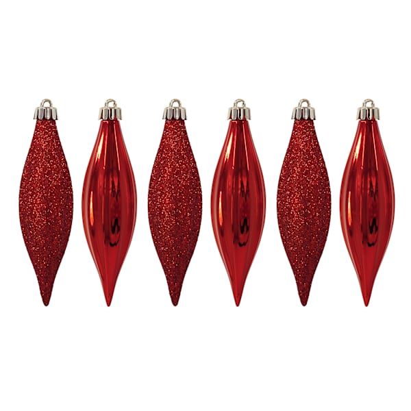 6-Count Red Finial Ornaments, 5.6"