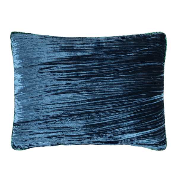 The Jewel Shop Blue Crinkled Velvet Throw Pillow, 14x20