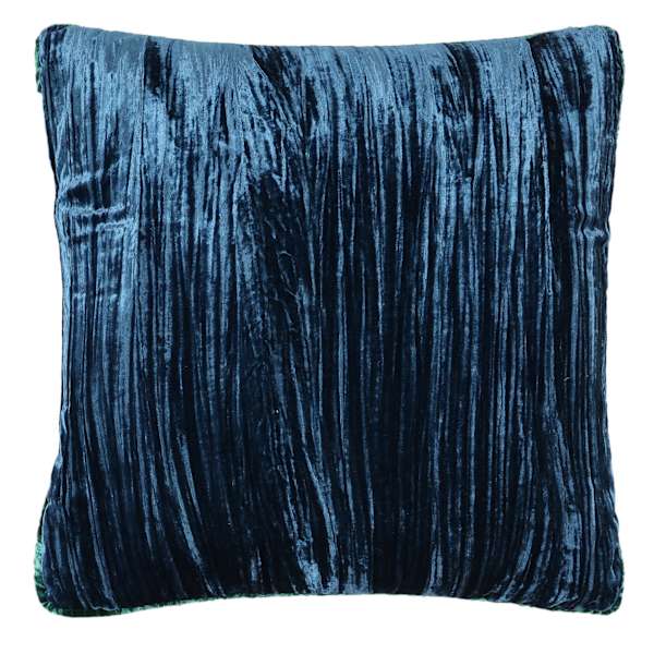 The Jewel Shop Blue Crinkled Velvet Throw Pillow, 18"