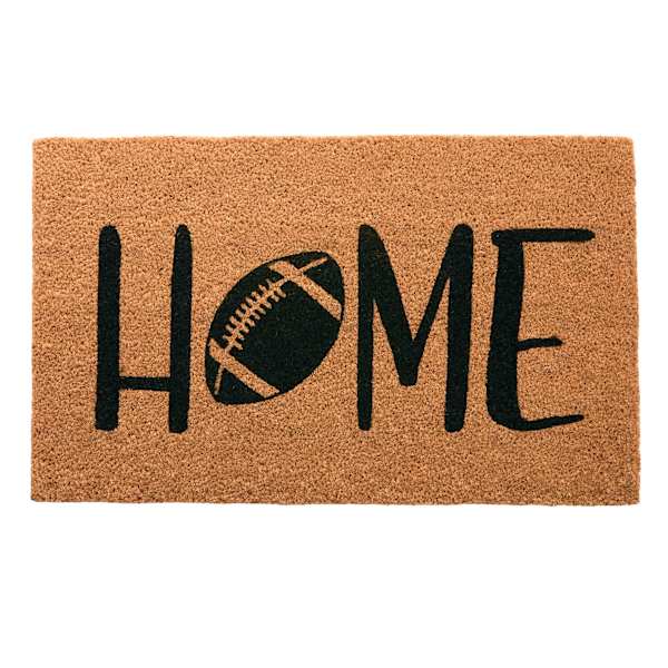Homespun Harvest Home Football Printed Coir Mat, 18x30