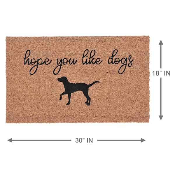 Hope You like Dogs Black Natural Coir Mat, 18x30