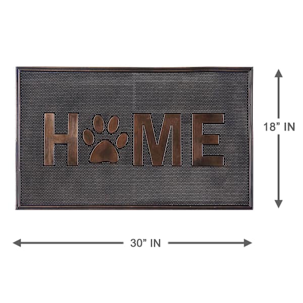Paw Home Bronze Rubber Doormat, 18x30