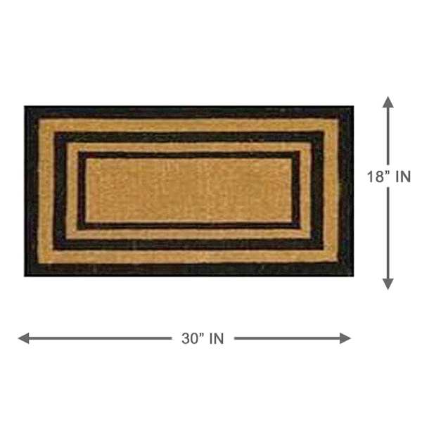 Providence Black Border Coir Mat, 18x30