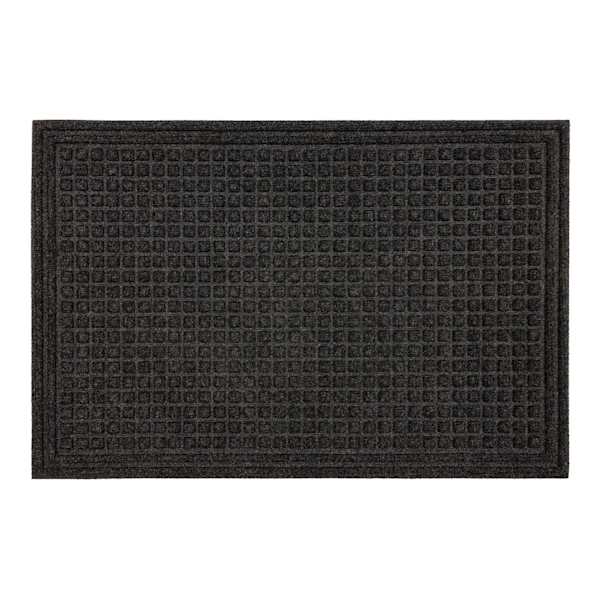 Black Waffle Impressions Doormat, 24x36