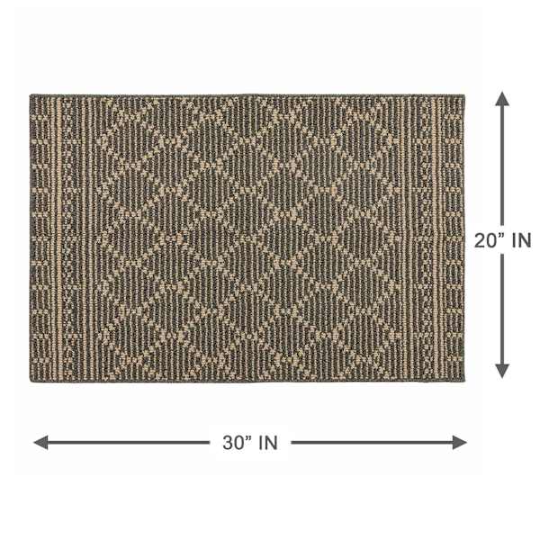Olympia Charcoal & Tan Trellis Accent Rug, 20x30