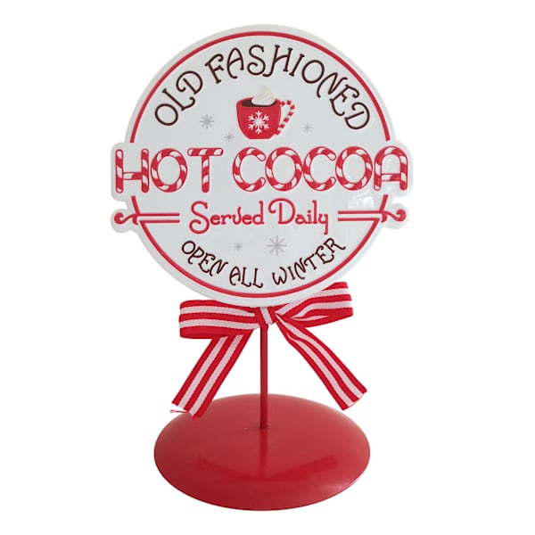Metal Hot Cocoa Sign, 10"