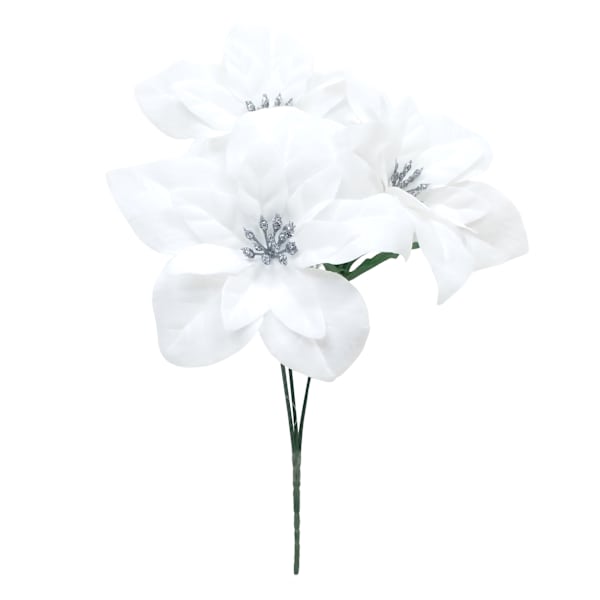 3-Pack White Poinsettia Bush, 12.5"
