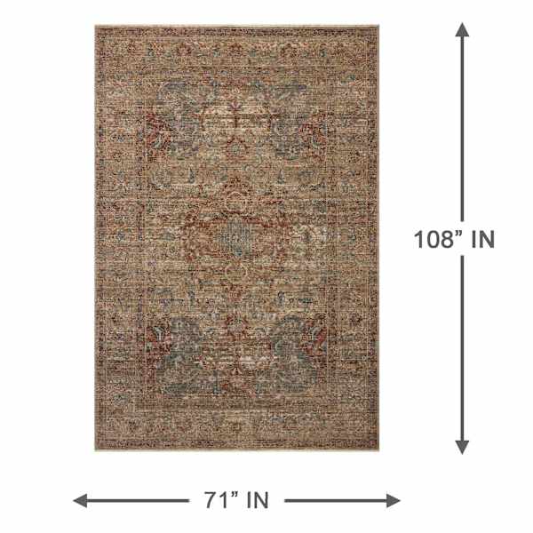 Alexandria Neutral Medallion Area Rug, 6x9