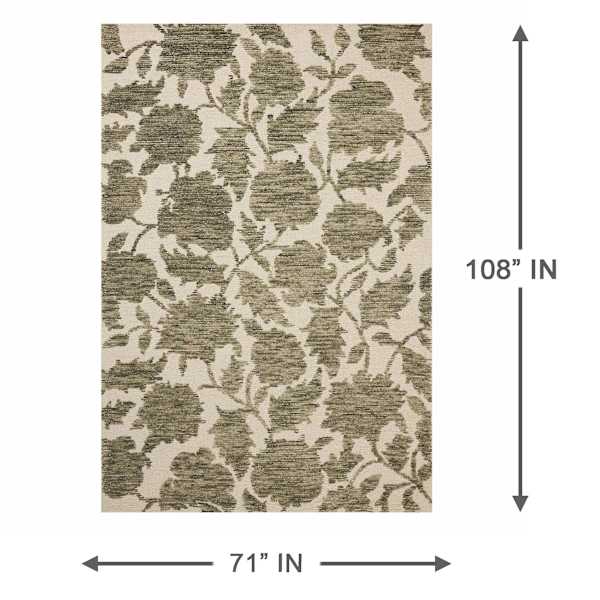 Bryson Olive Floral Area Rug, 6x9