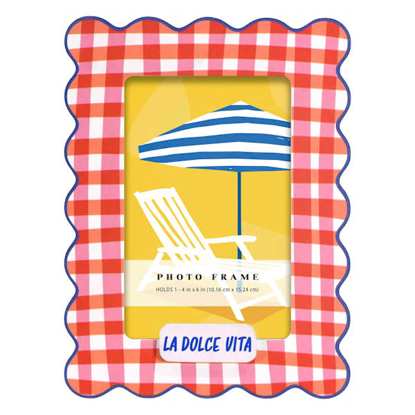Red Gingham La Dolce Vita Picture Frame, 4x6